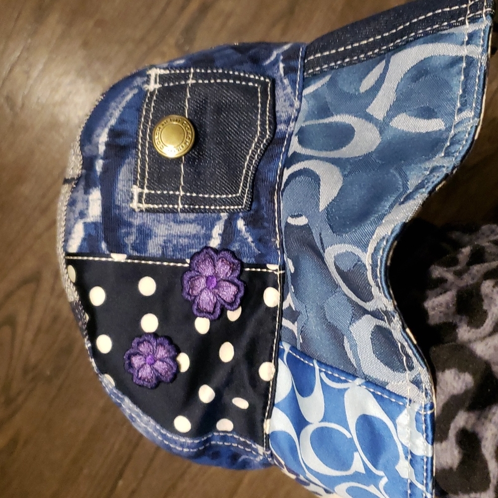 Vintage Rare Coach Poppy Denim Patchwork Bucket Hat P/Small - Picture 9 of 17